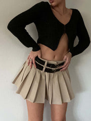 Everyday Unbelted Pleat Skirt