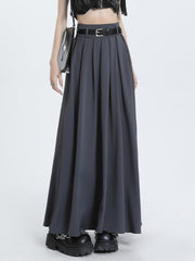 Modern Academia Pleat Maxi Skirt