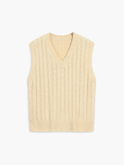 Free Feeling Cable Knit Sweater Vest