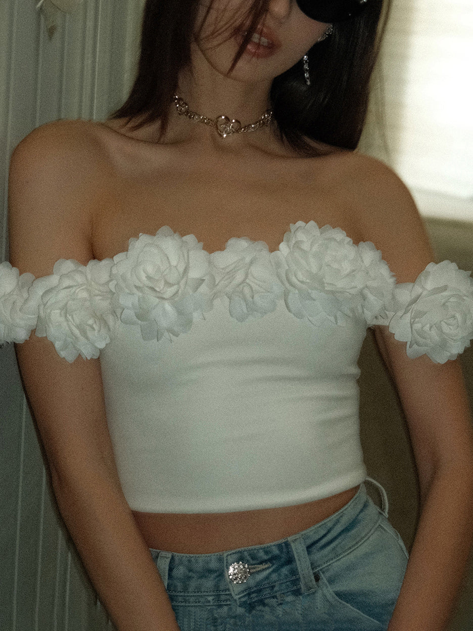 Sacred Dream Rosette Tube Crop Top