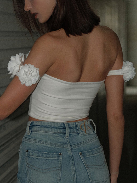 Sacred Dream Rosette Tube Crop Top