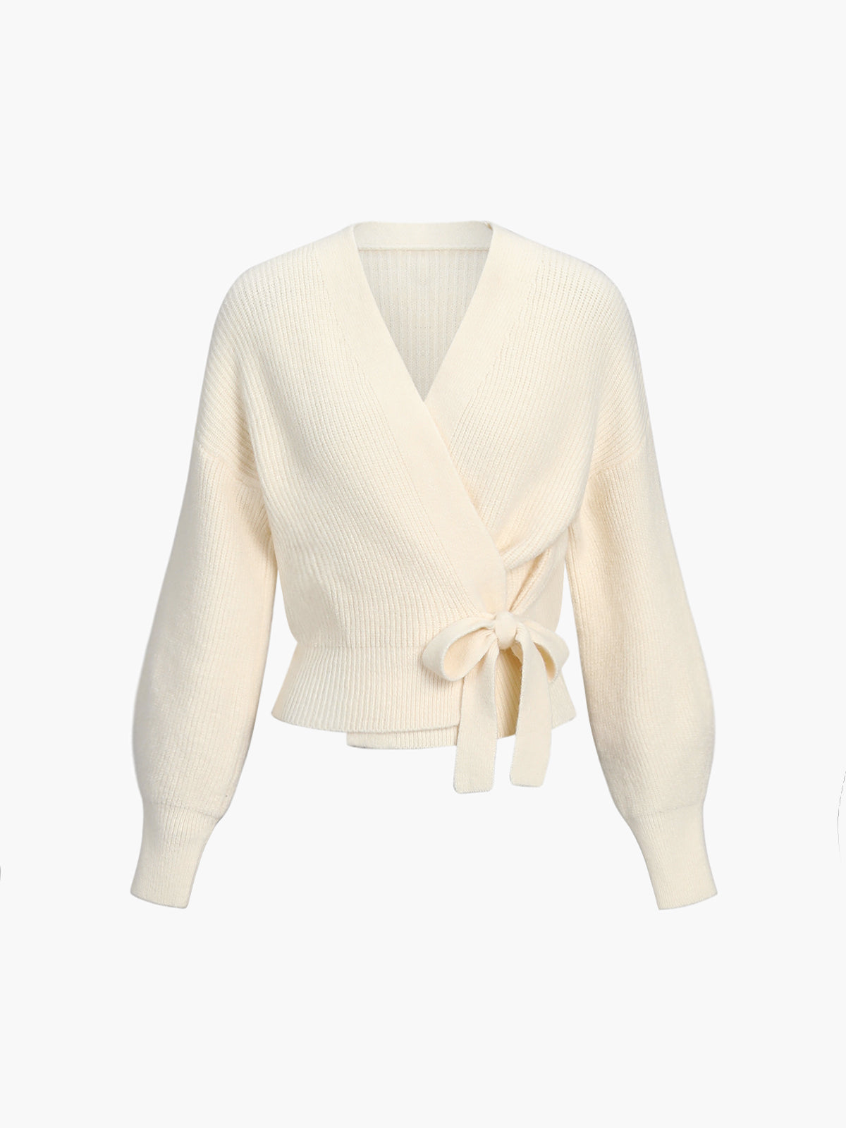 Creamy Flatwhite Wrap Tied Cardigan