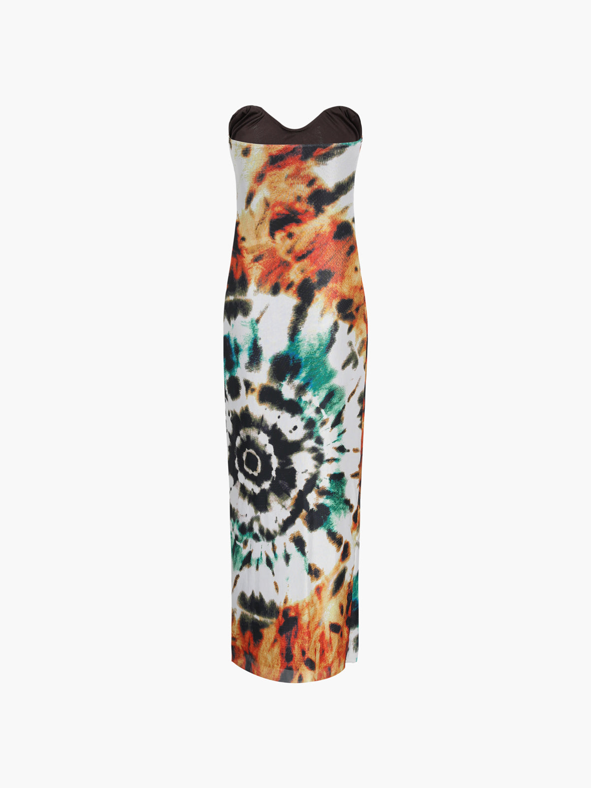 Tie Dye Ripple Mesh Tube Long Dress