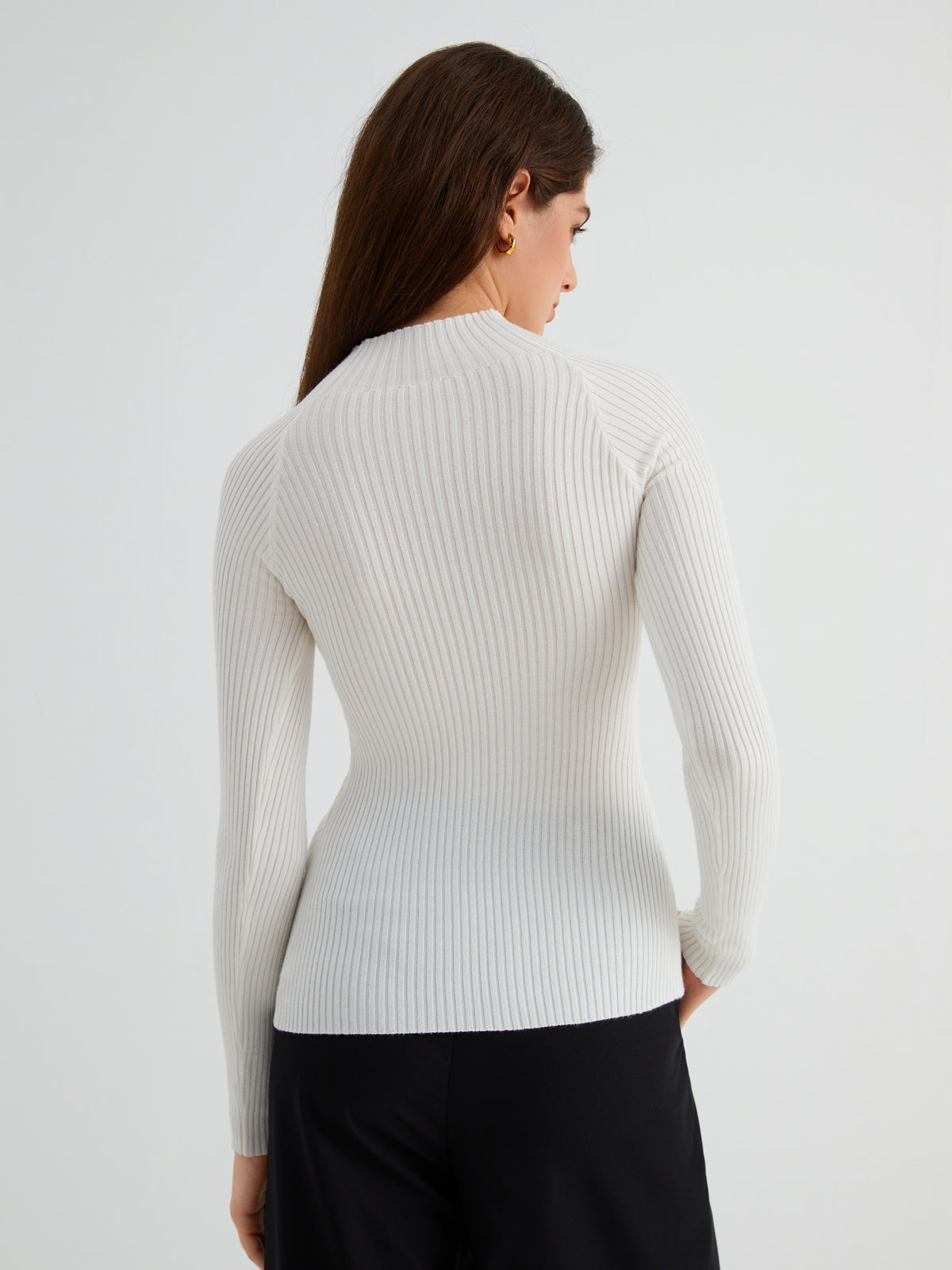 Twist Cutout Rib Long Sleeve Top