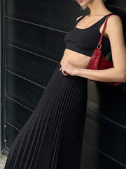 Pleat Maxi Skirt