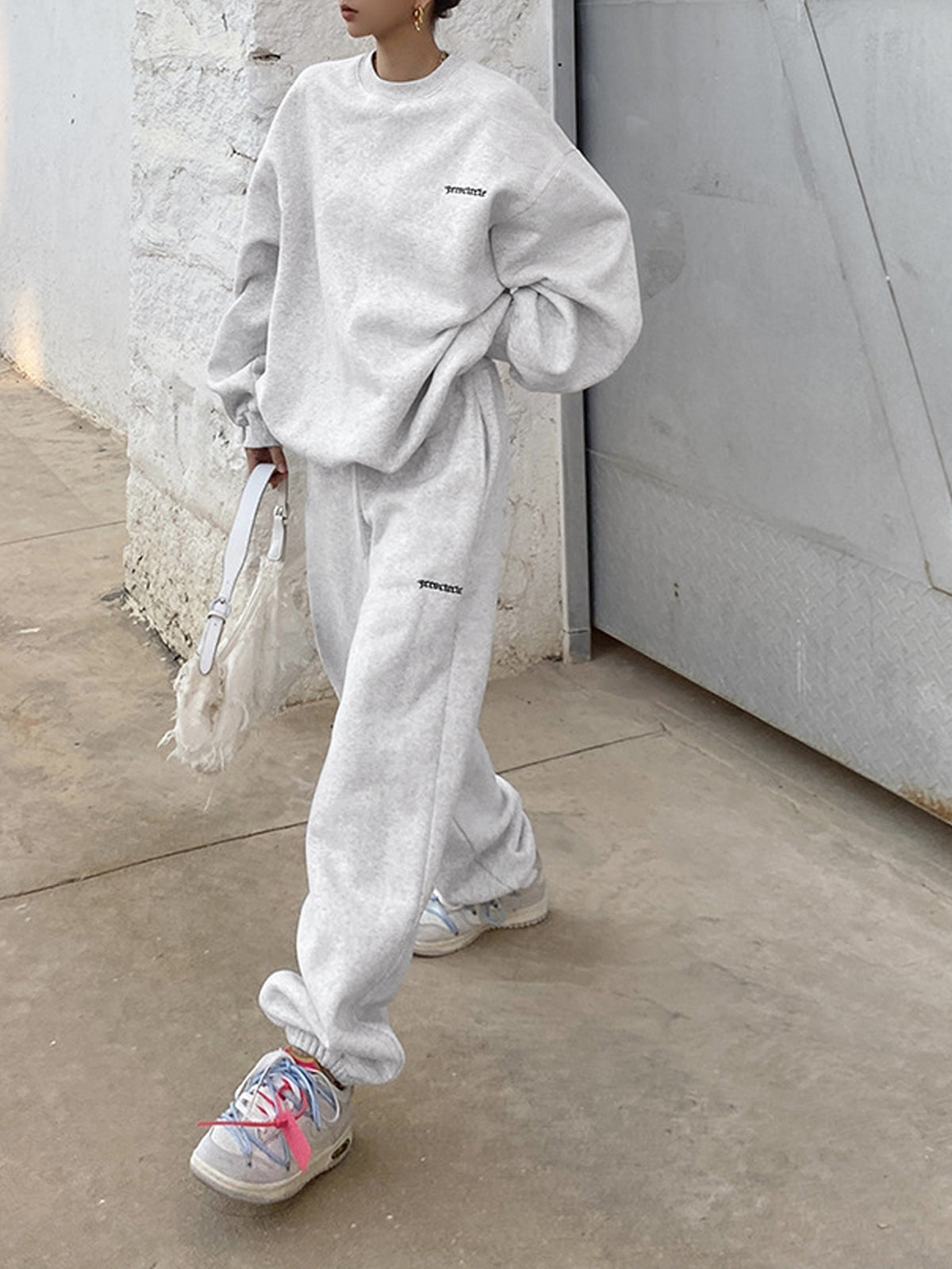 Minimalism Oversized Two Piece Long Sleeve Pants Set