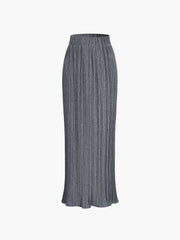 Nice And Clear Rib Slit Midi Skirt