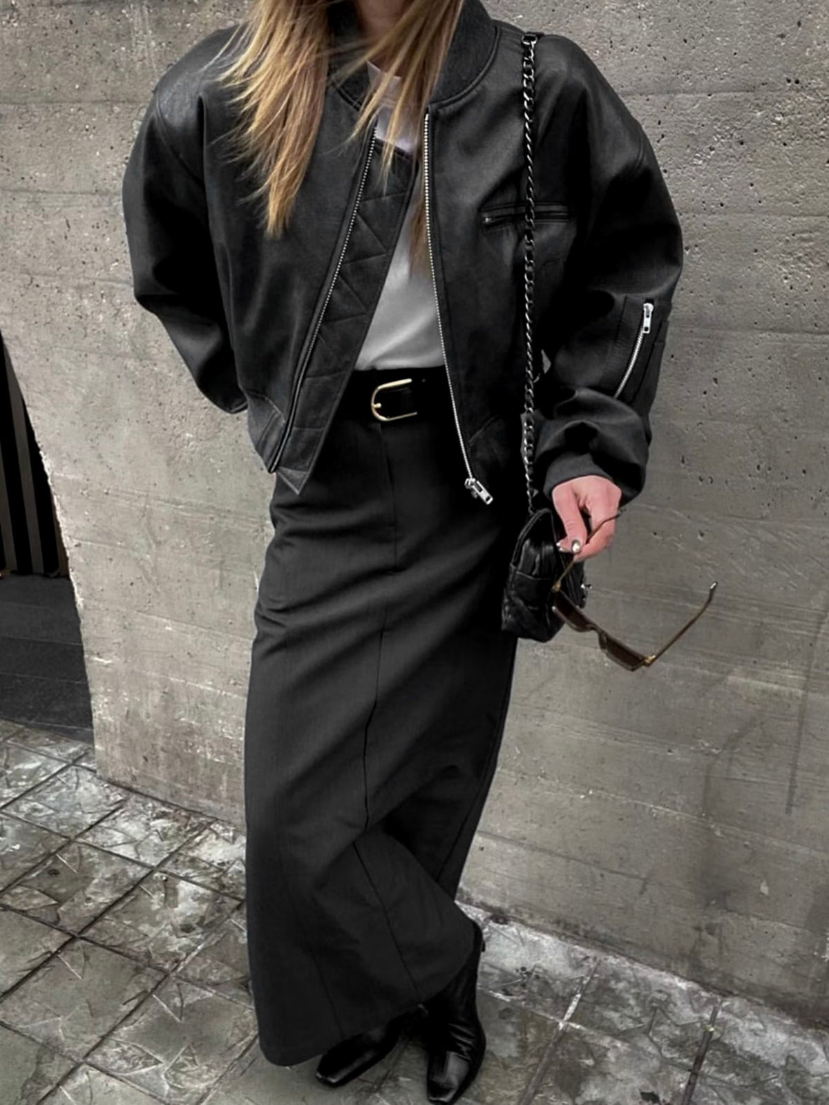 Minimalism Faux Leather Jacket