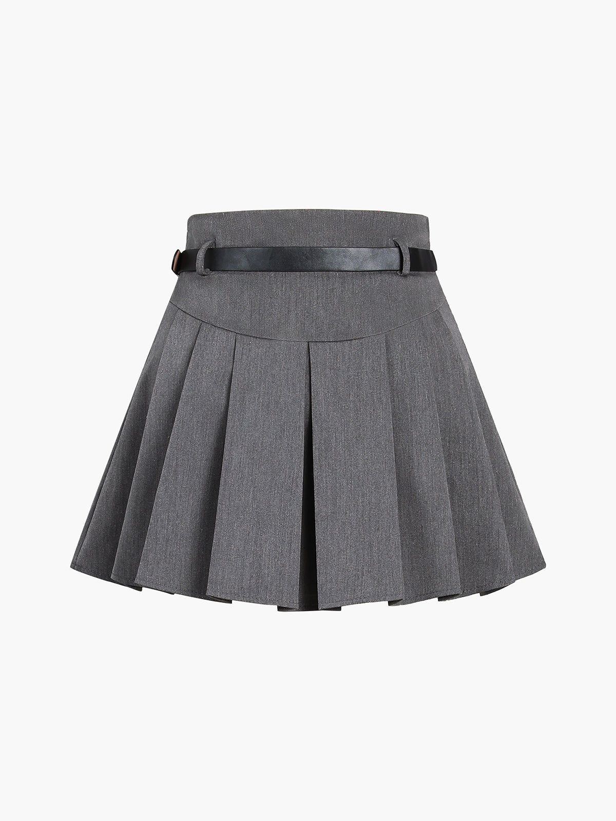 Shine On Belted Pleat Mini Skirt