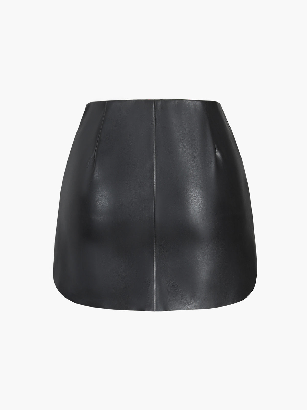 Faux Leather Zippered Mini Skirt