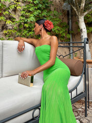 Greeness Rib Tube Long Dress