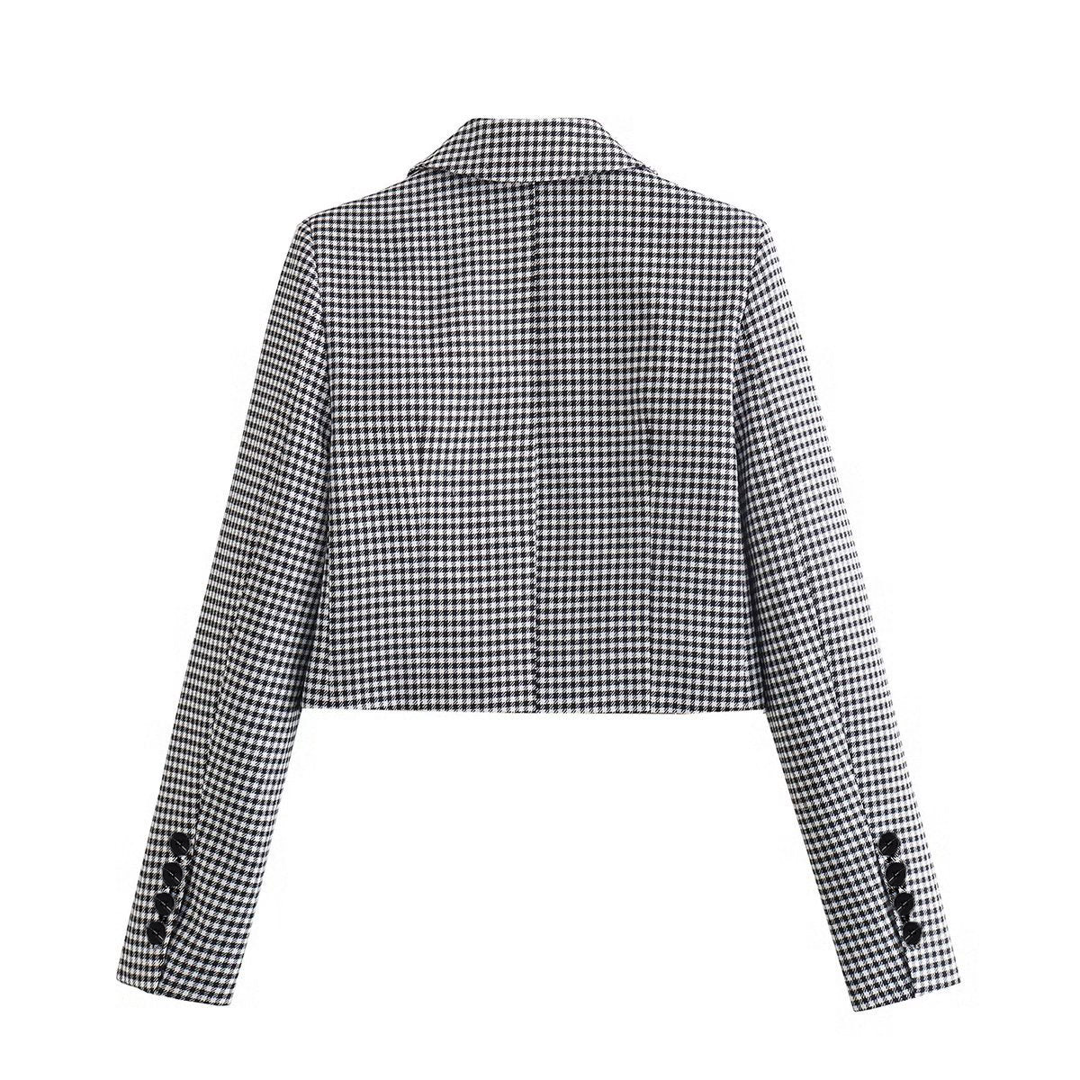 Houndstooth Crop Blazer