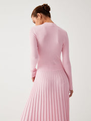 Aphrodite Long Sleeve Pleat Midi Sweater Dress
