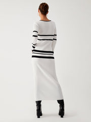 Stripe Long Sleeve Sweater Dress