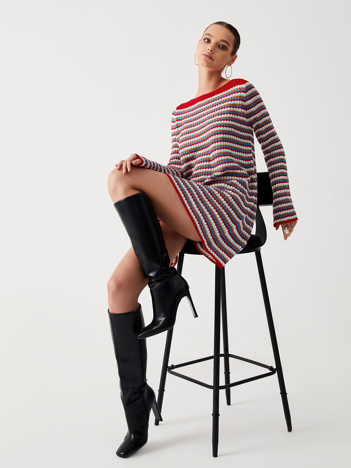 Spring Fling Stripe Short Sweater Dress