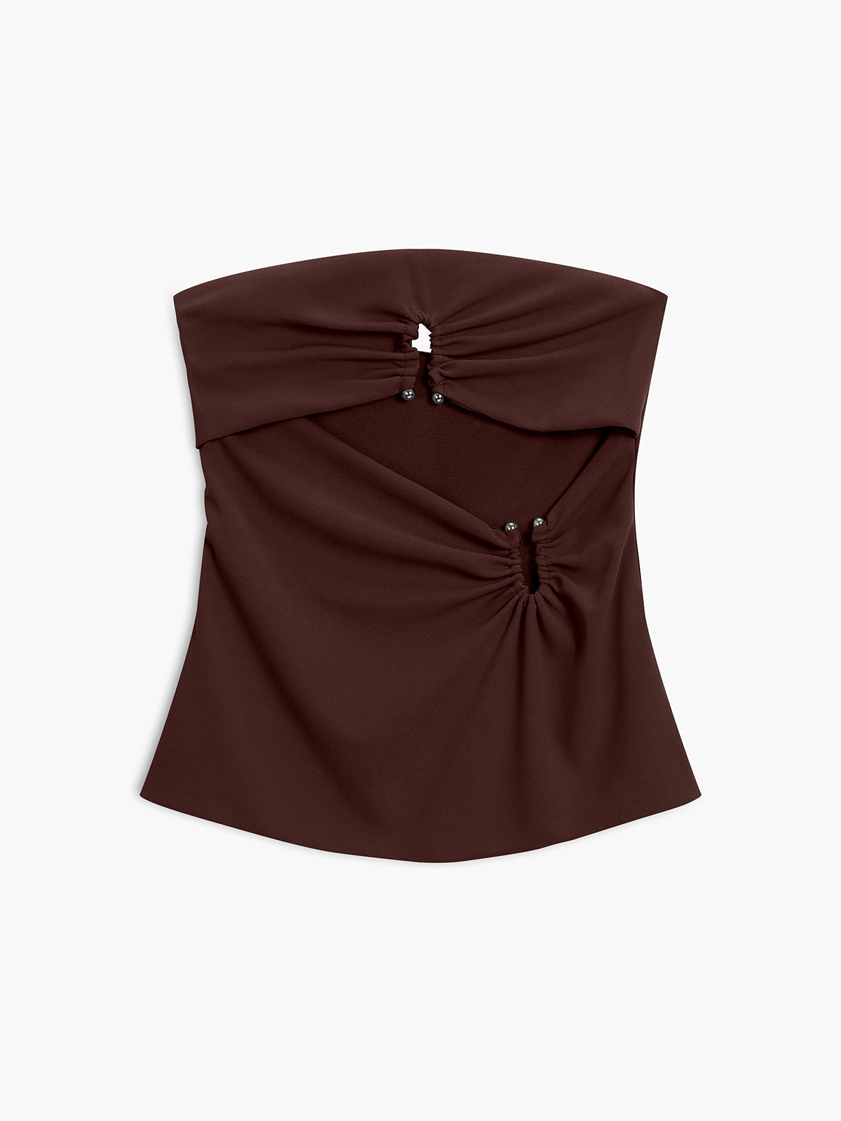 U-Ring Cutout Zippered Tube Top