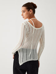 Effortless See Through Open Knit Top