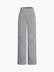 Herringbone Pockets Wide Leg Pants