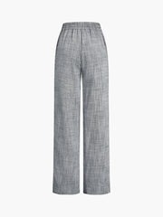 Herringbone Pockets Wide Leg Pants