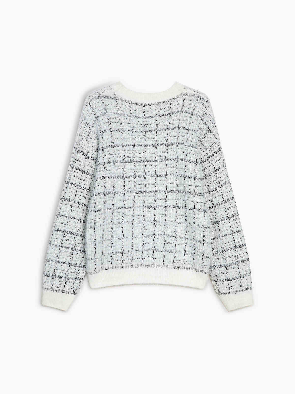 Checkered Tweed Sweater