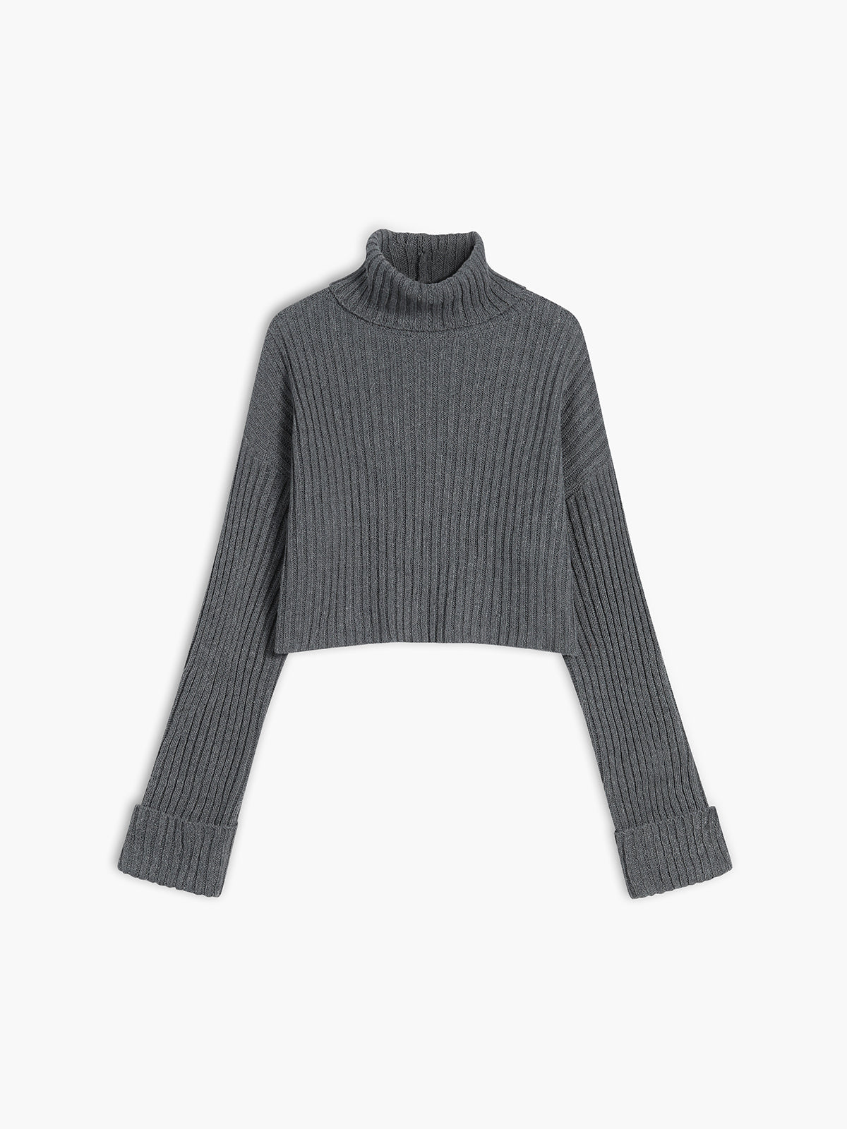 Minimalism Mock Neck Crop Sweater
