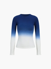 Ombre Sea Long Sleeve Knit Top