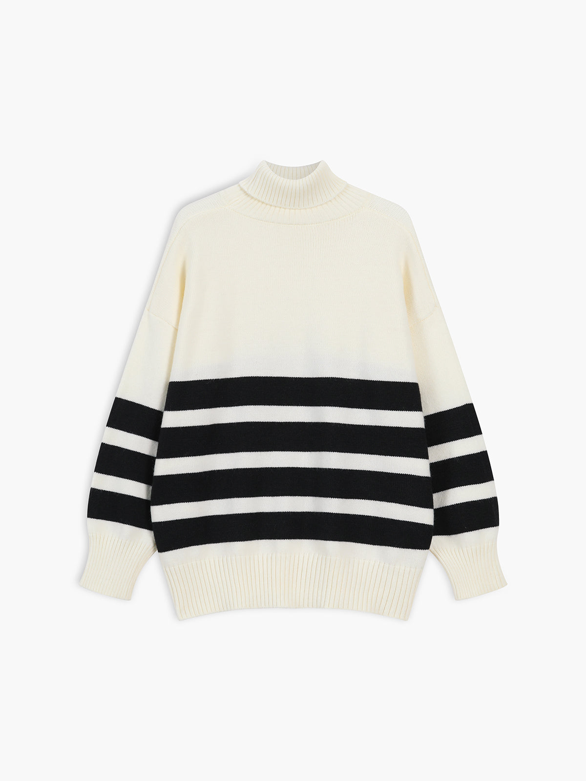 She's Effortless Turtleneck Stripe Sweater