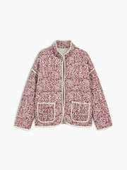 Ruby Daisies Quilted Floral Coat