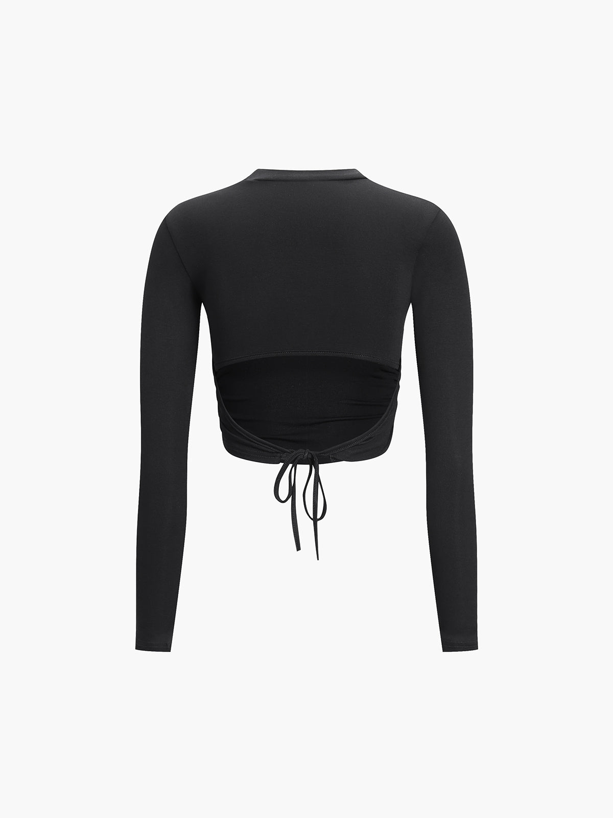 Tie Back Long Sleeve Crop Shirt