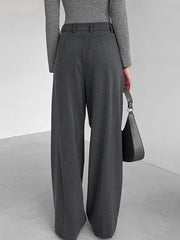 Asymmetric Buttoned Wide Leg Pants