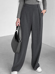 Asymmetric Buttoned Wide Leg Pants