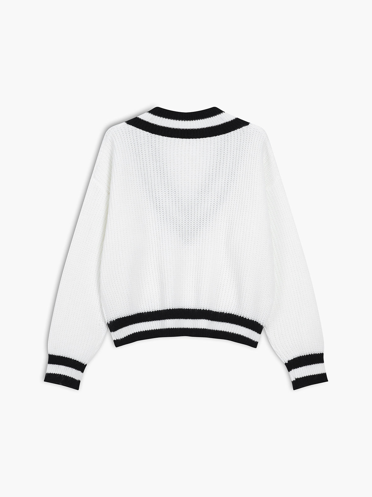 Effortless Contrast Trim Knit Top