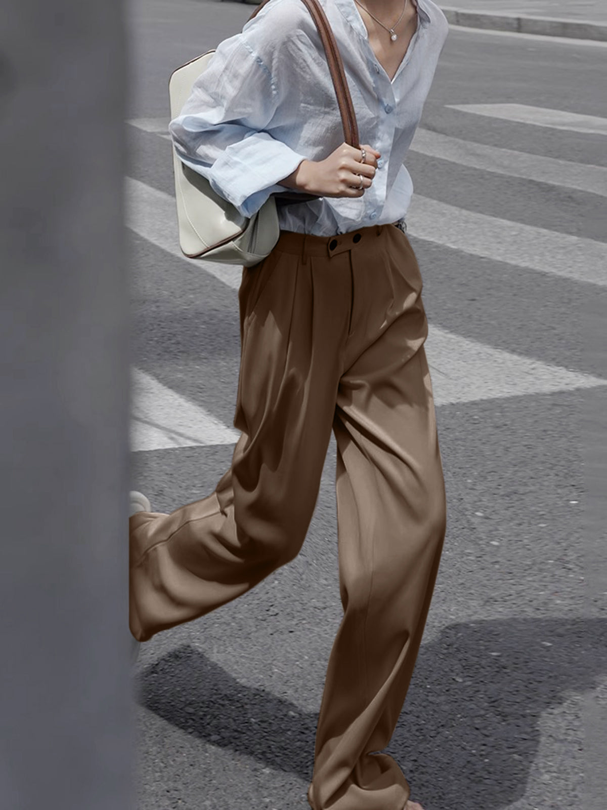 Lavish Style Pleat Wide Leg Pants