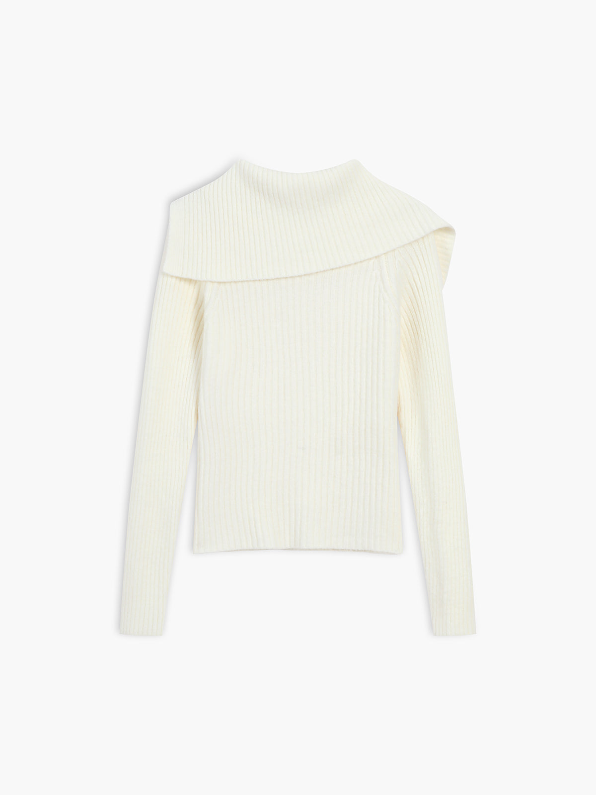 Vanilla Asymmetric Collar Sweater