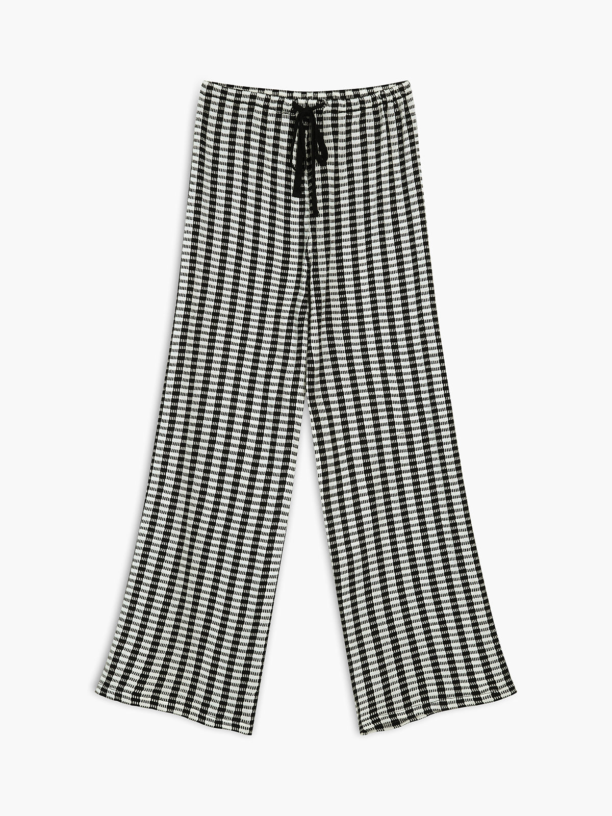 Pinstripe Eyelet Drawstring Knit Pants