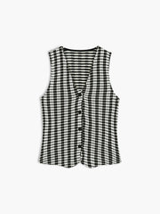 Pinstripe Eyelet Knit Vest