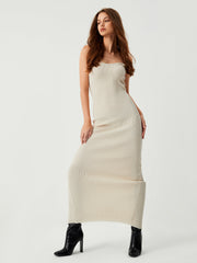 Vanilla Knit Tube Long Dress