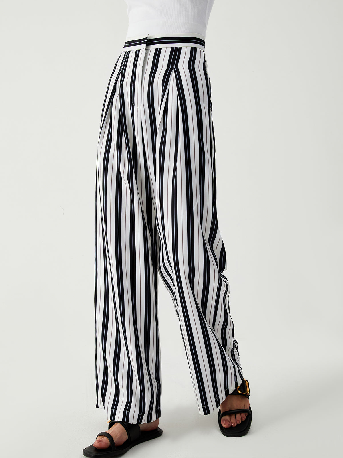 St Tropez Pinstripe Wide Leg Pants