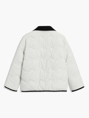 Contrast Trim Quilted Puffer Coat