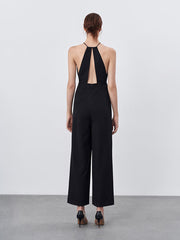 Clearly Into You Open Back Halter Jumpsuit