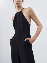 Clearly Into You Open Back Halter Jumpsuit