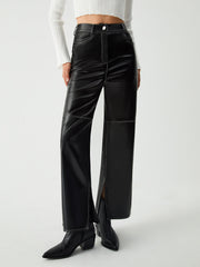 Triggered Leather Slit Pants