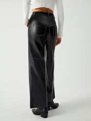 Triggered Leather Slit Pants