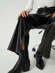 Triggered Leather Slit Pants