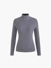 Believe It Mock Neck Long Sleeve Knit Top