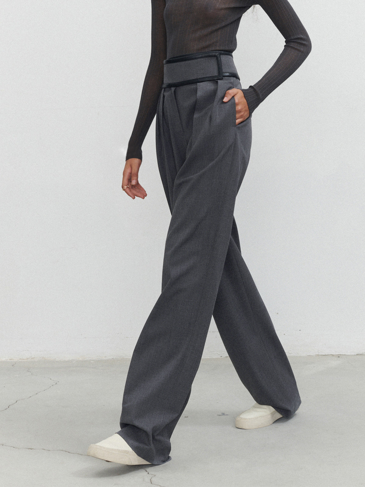 Hook-and-Loop Fastener Velcro Dress Pants