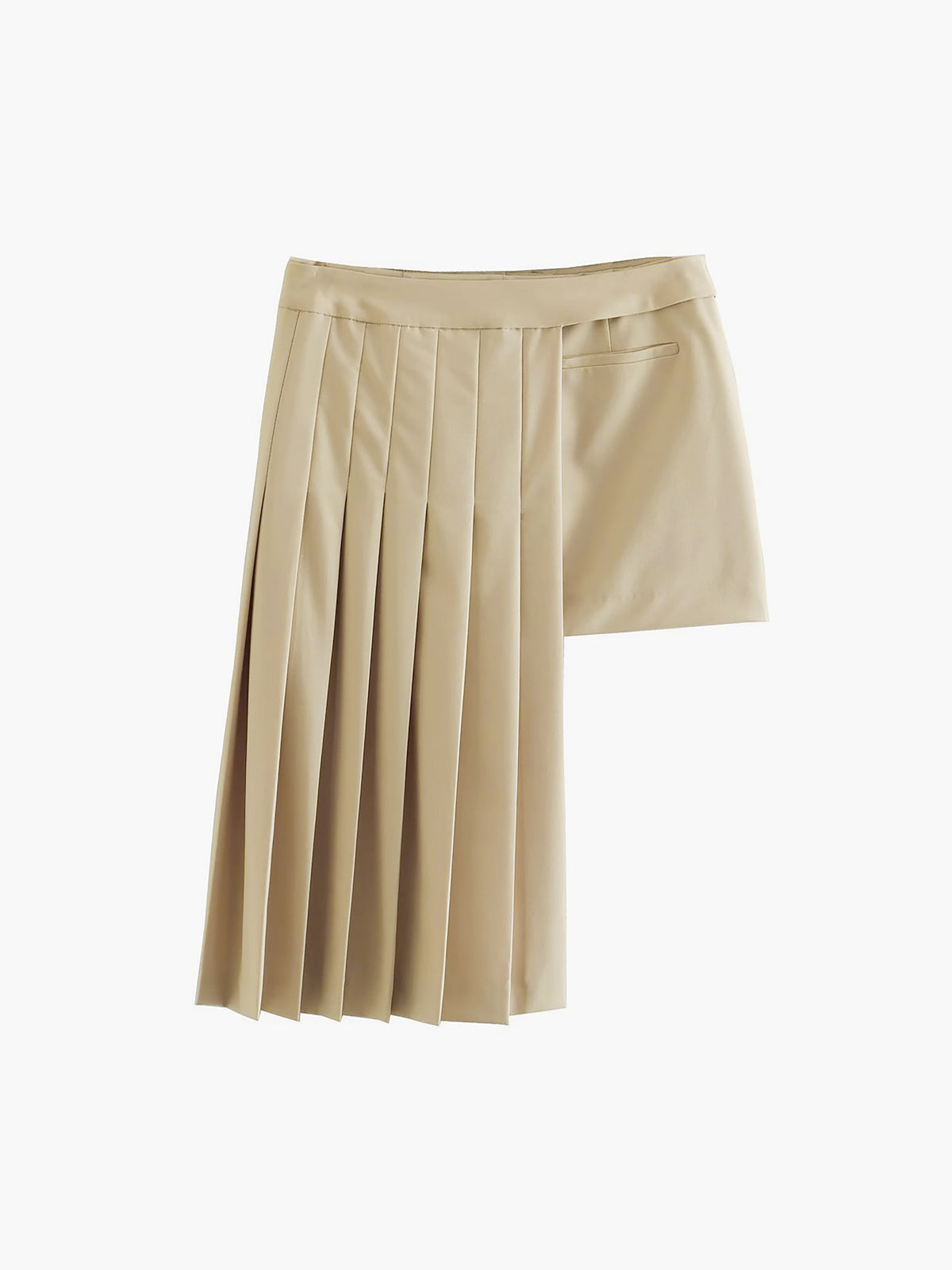 Asymmetric Layer Pleat Mini Skirt