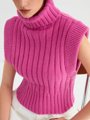 Raspberry Turtleneck Sweater Vest