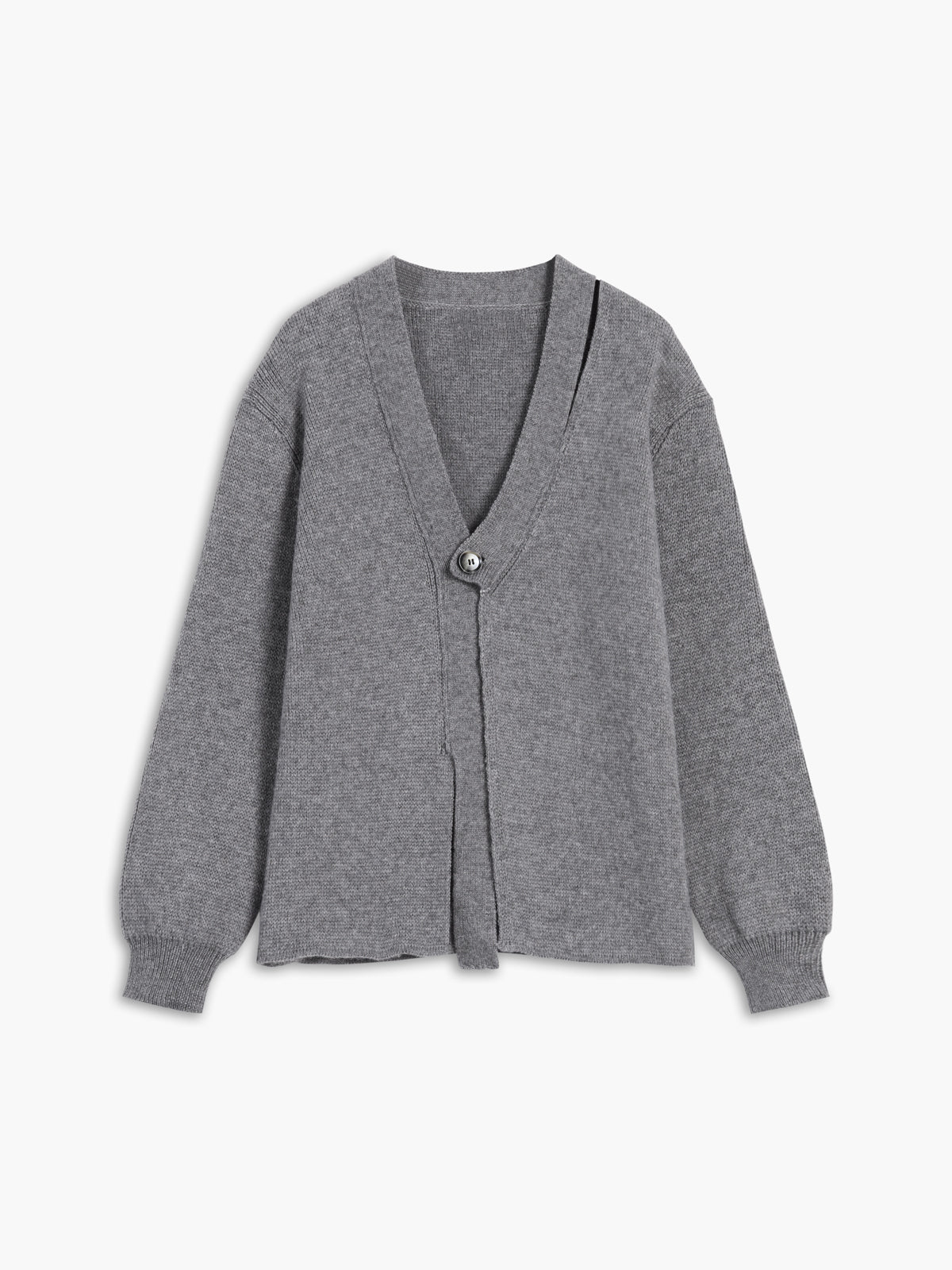 Cutout Trim Buttoned Cardigan