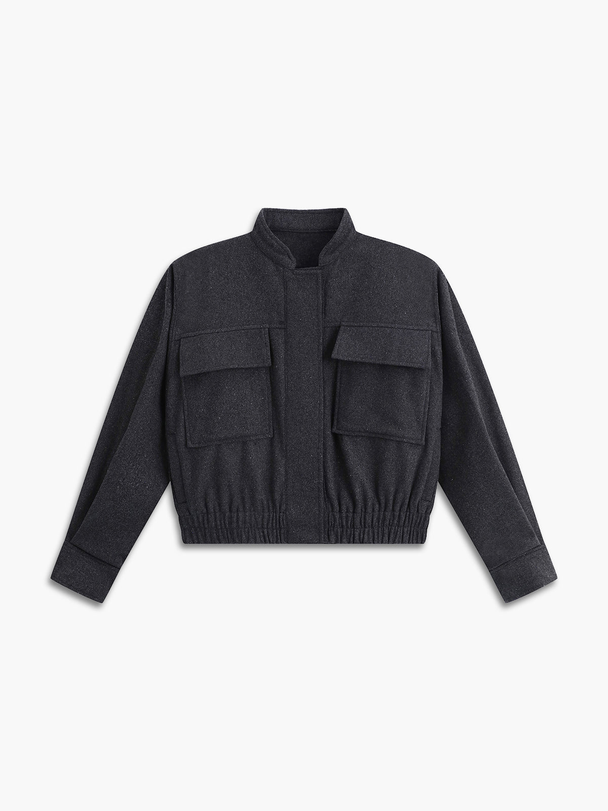 Notable Mentions Woven Mock Neck Jacket